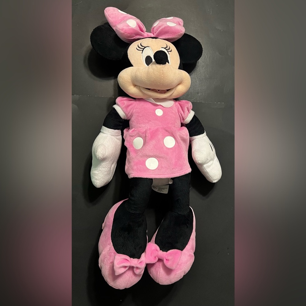 24" Disney Minnie Mouse Licensed Plush Doll Pink Velour Dress Bow Shoes